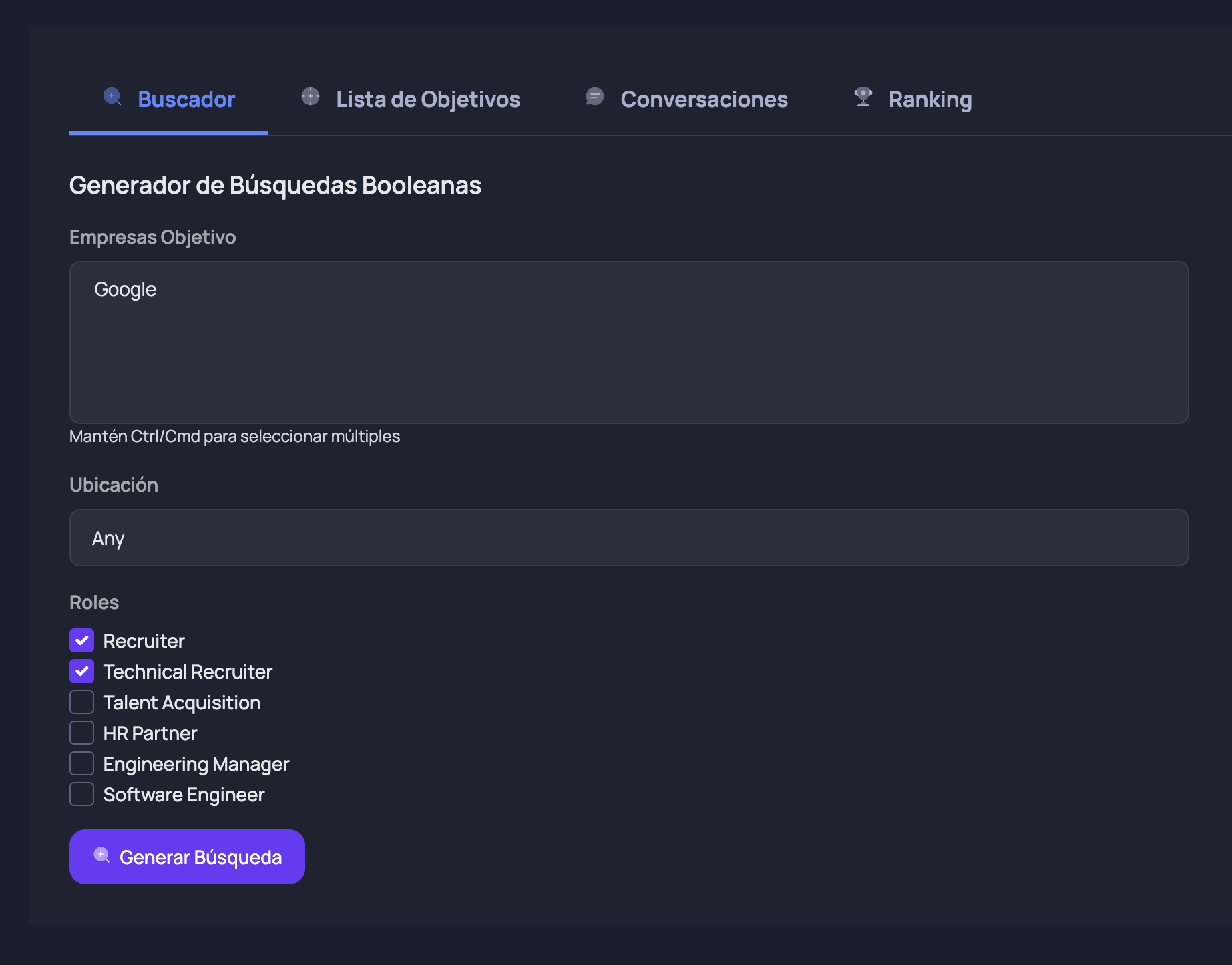 Recruiter CRM - Conversaciones con Recruiters