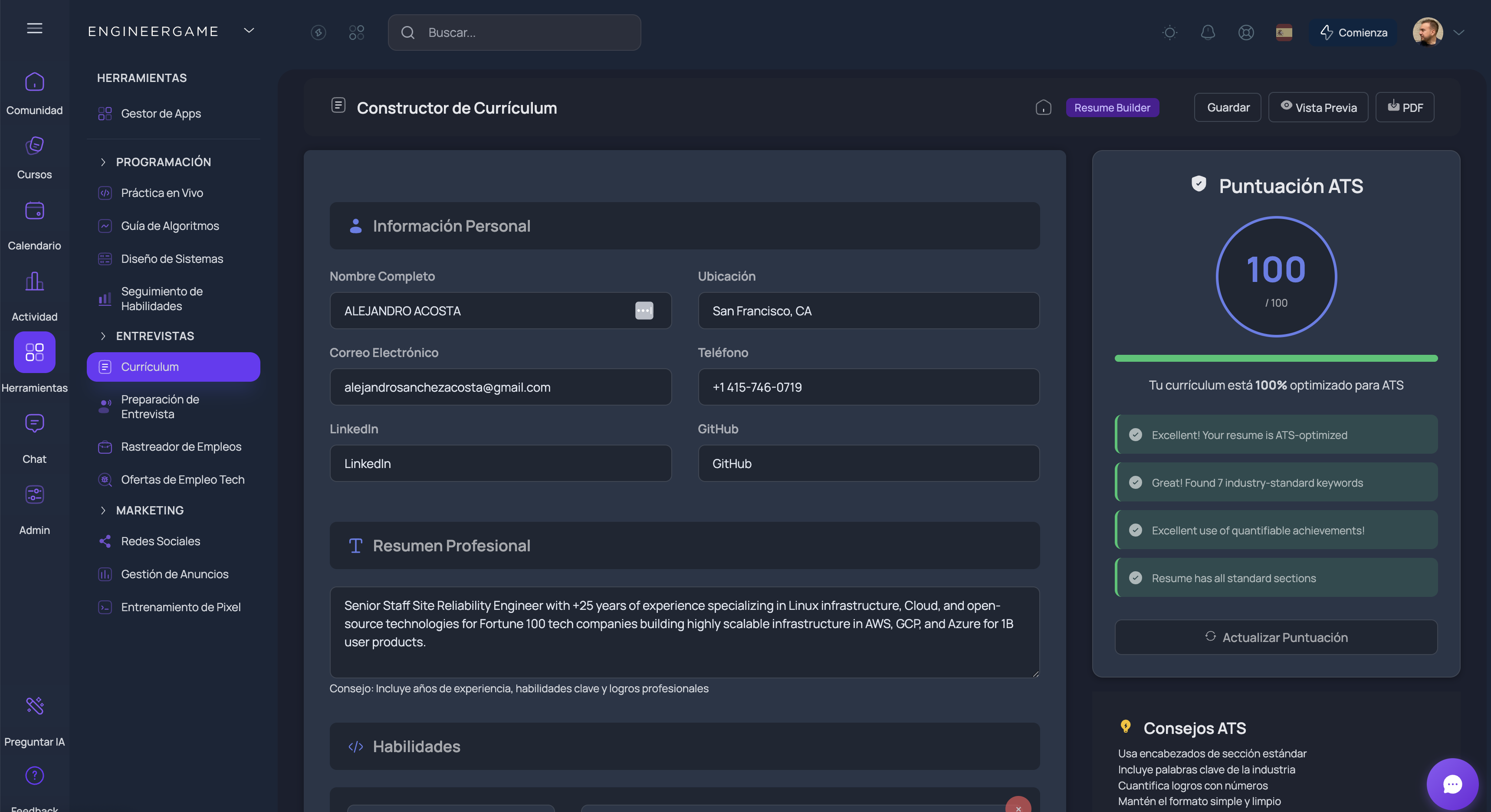 Resume Builder (ATS-Optimized)